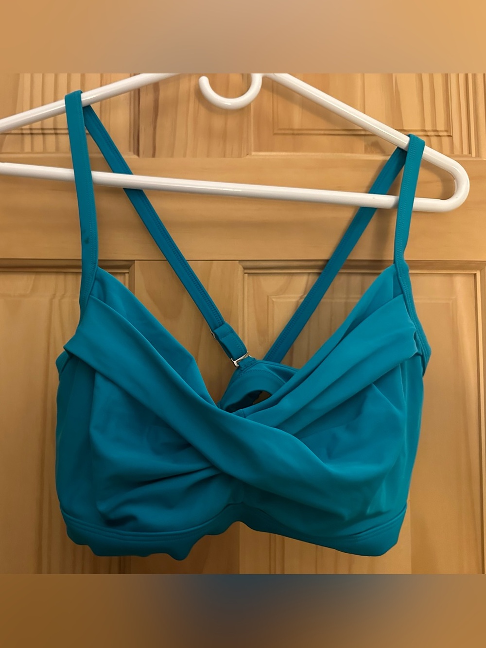 Athleta Teal Twist-Front Bikini Top